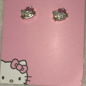 Hello Kitty Pink and Silver Earrings